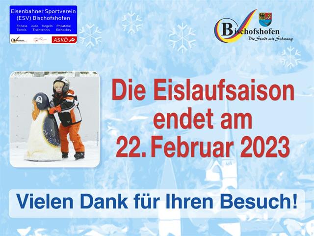 Die Eislaufsaison endet am 22. Februar 2023